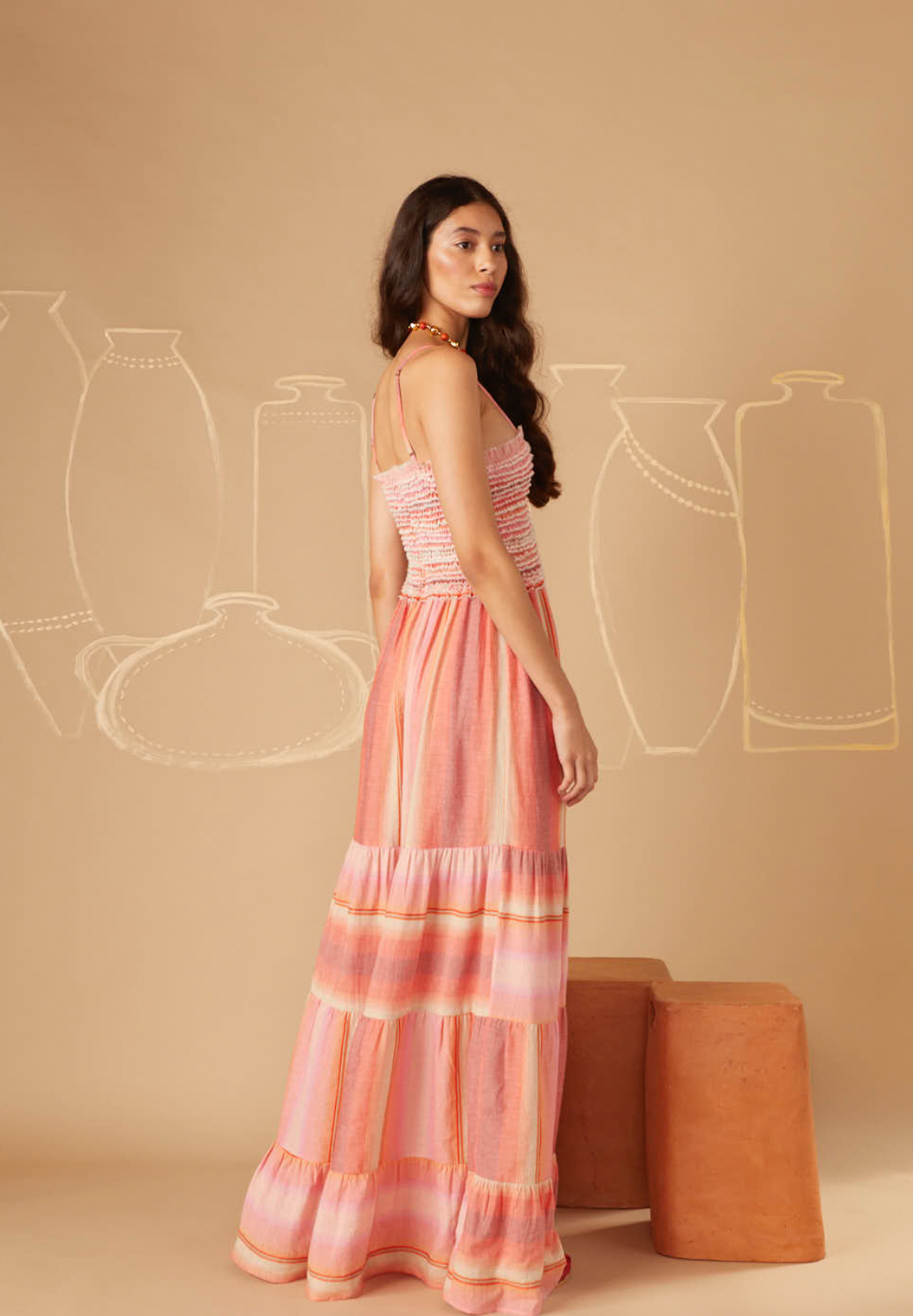 Morgana Stripes Patterns Maxi Dress