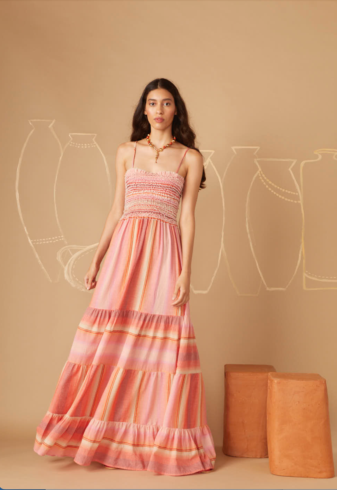 Morgana Stripes Patterns Maxi Dress