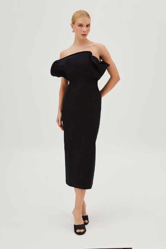 Flower Strapless Midi Dress