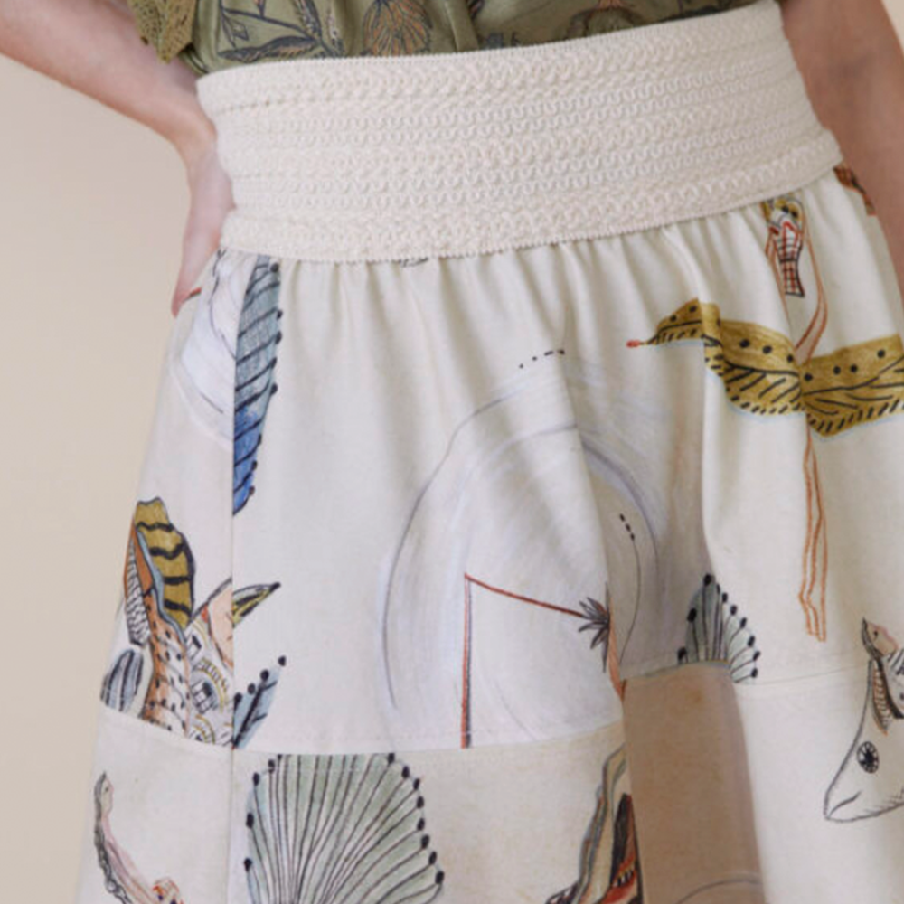 Amina Fishes Midi Skirt