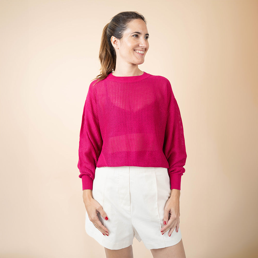 Assimetrico Knitted Blouse Pink