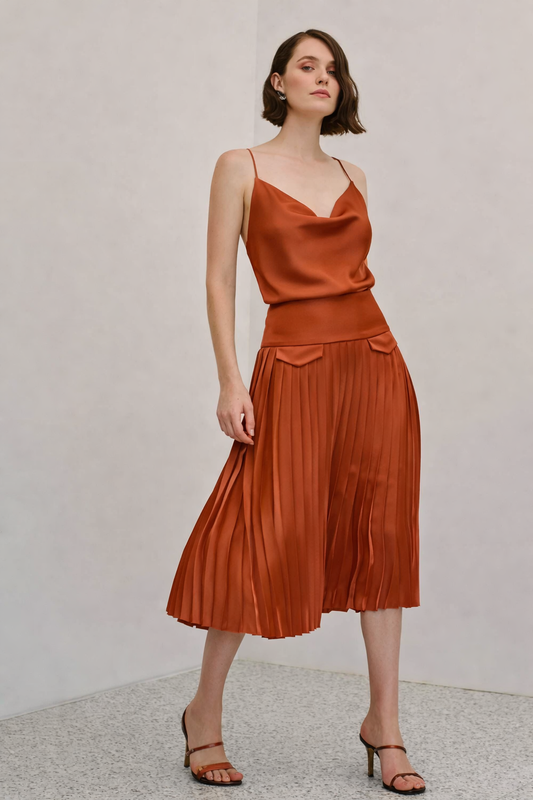 Solis Pleated Midi Skirt