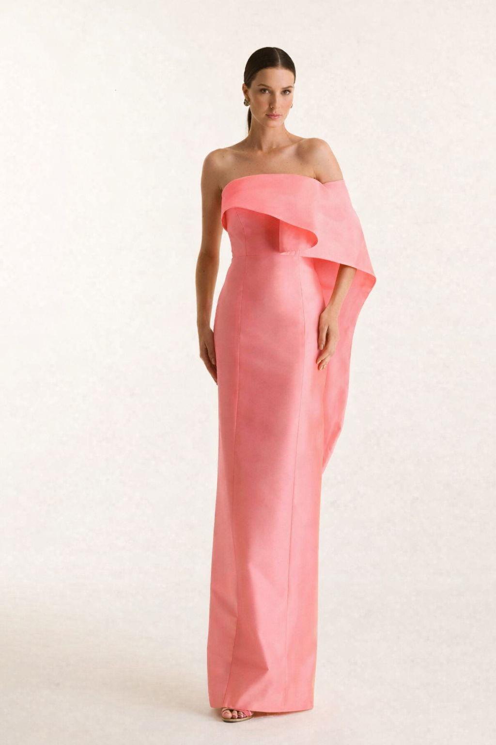 Asymmetric Cape Maxi Dress