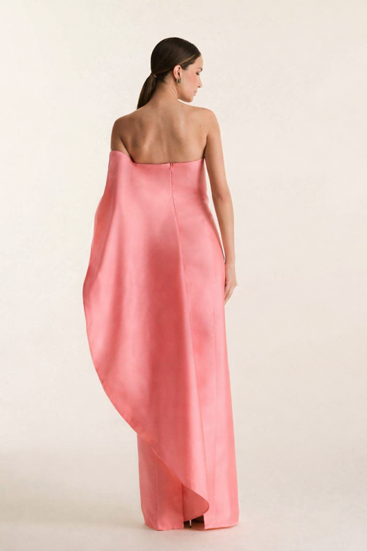 Asymmetric Cape Maxi Dress