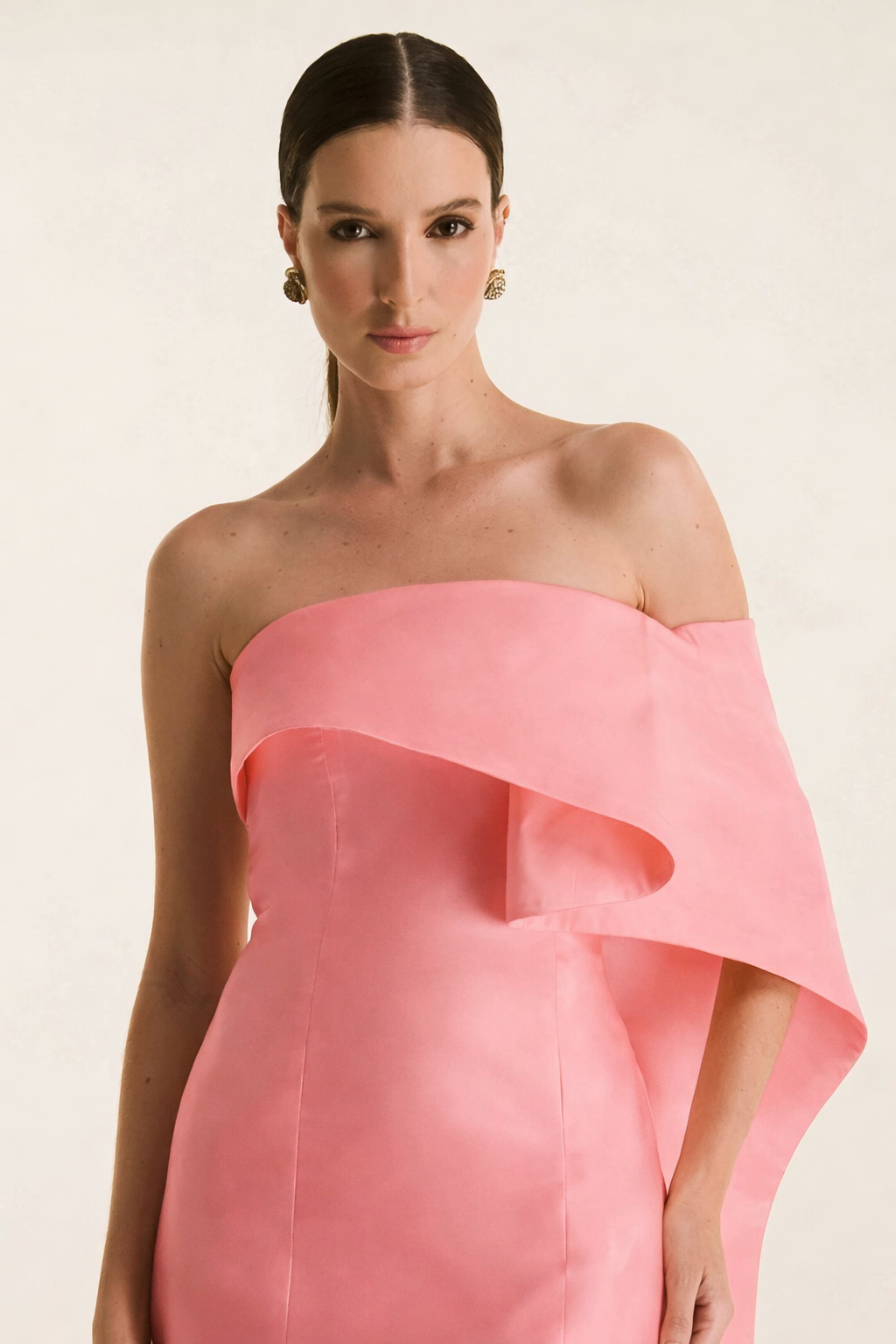 Asymmetric Cape Maxi Dress