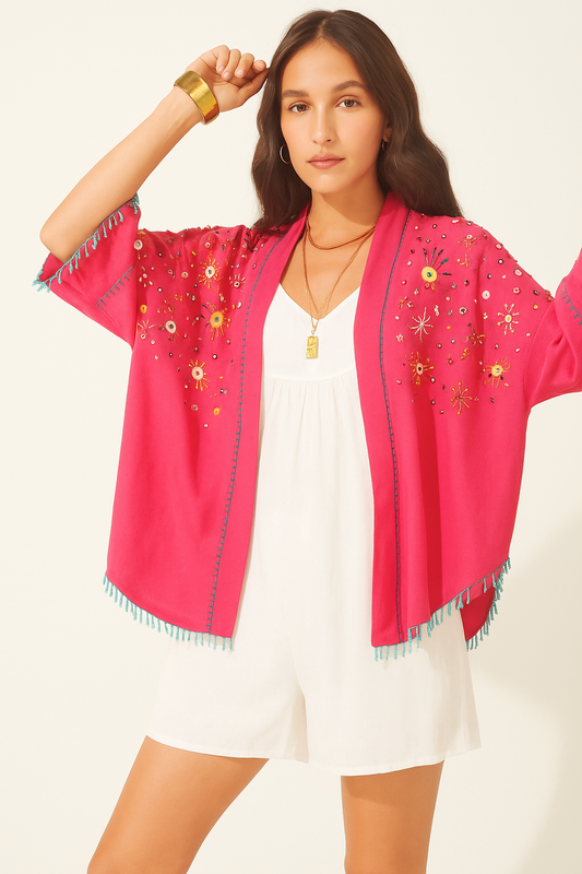 Kimono Ocean Embroidered