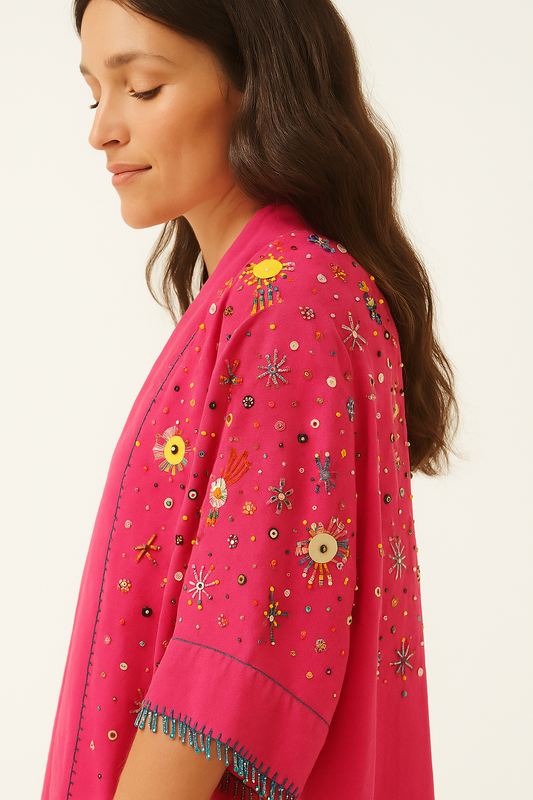 Kimono Ocean Embroidered