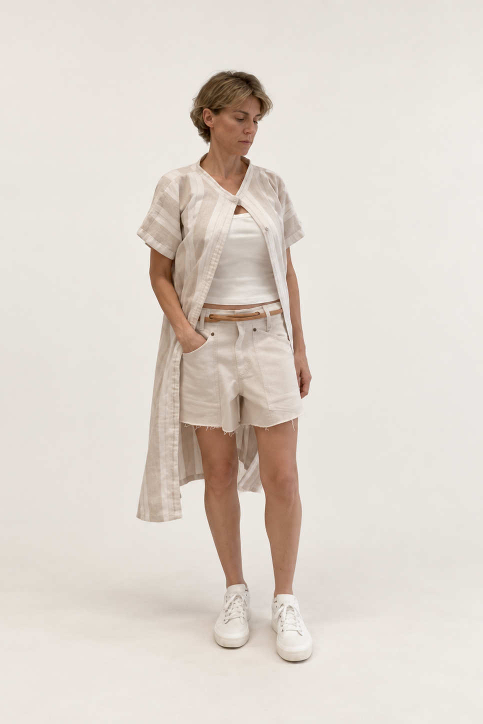 Collar Striped Kaftan