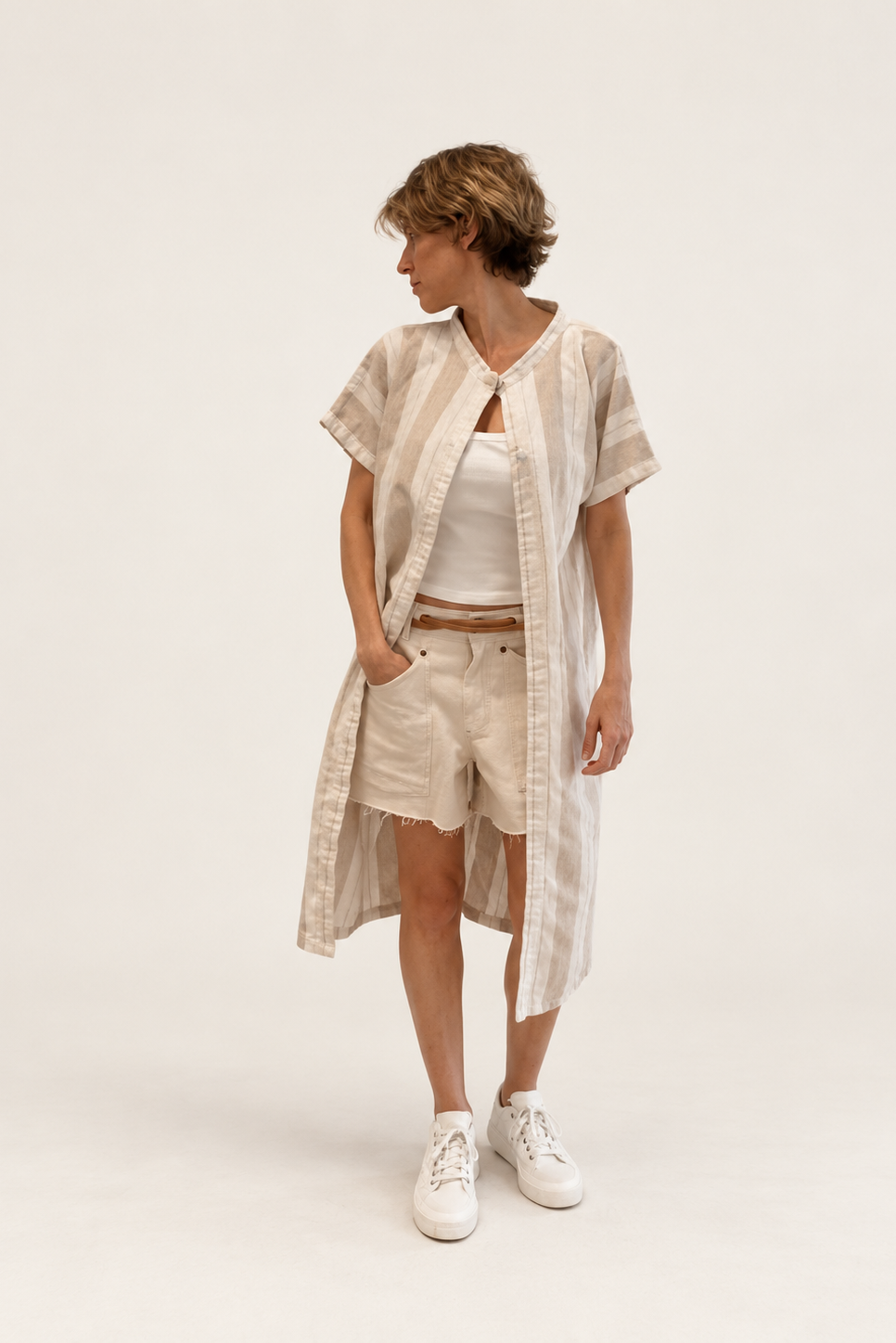 Collar Striped Kaftan