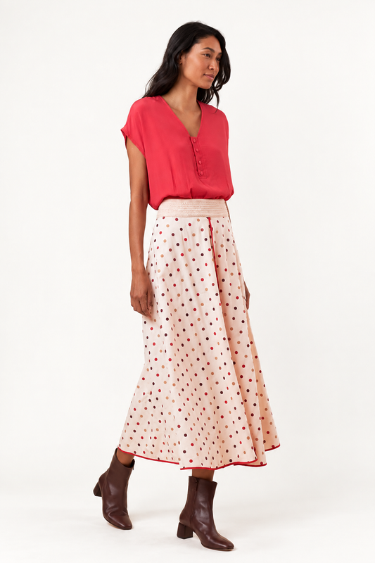 Amabel Polka Dot Midi Skirt