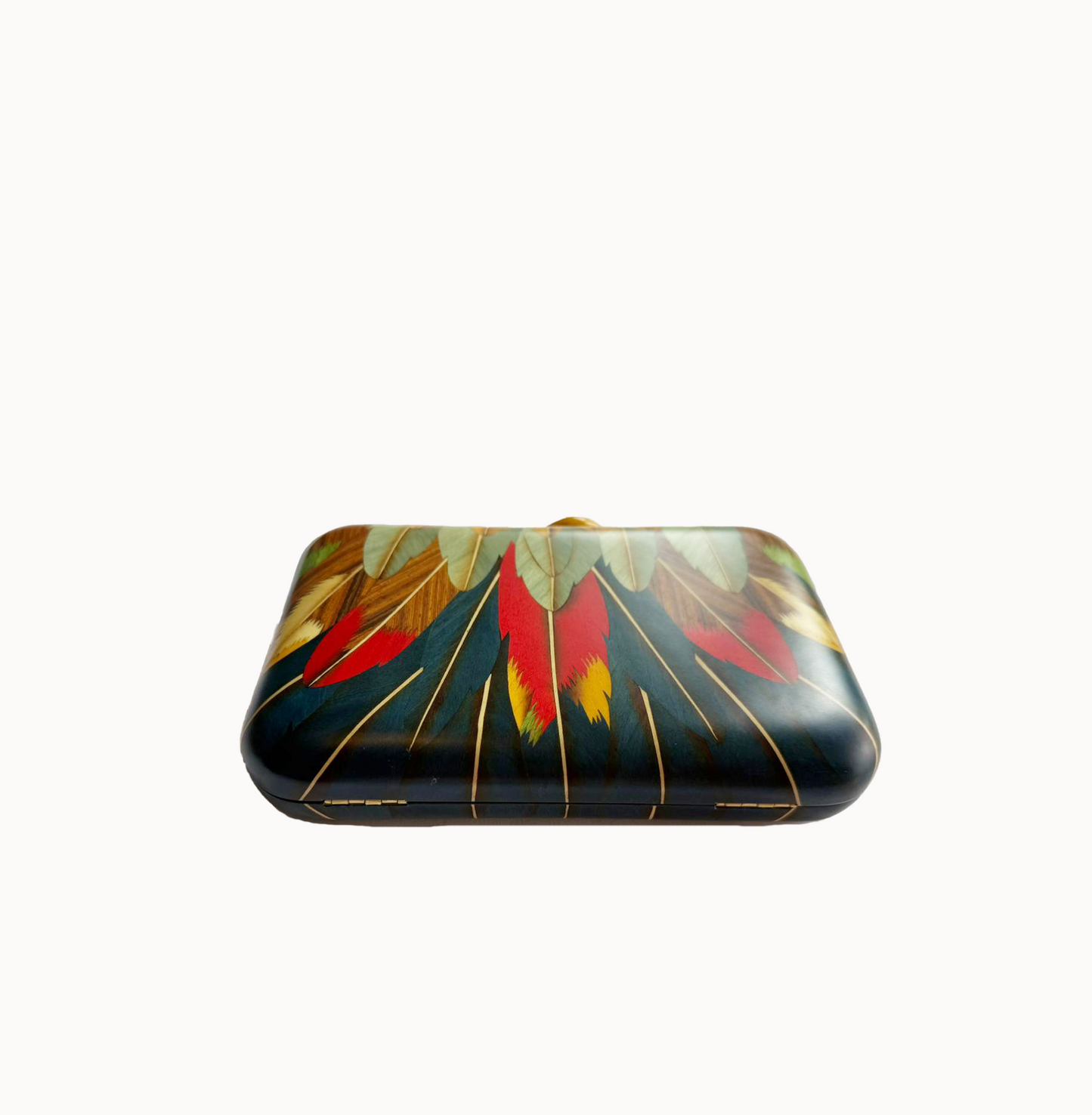 Marquetry Feather Clutch