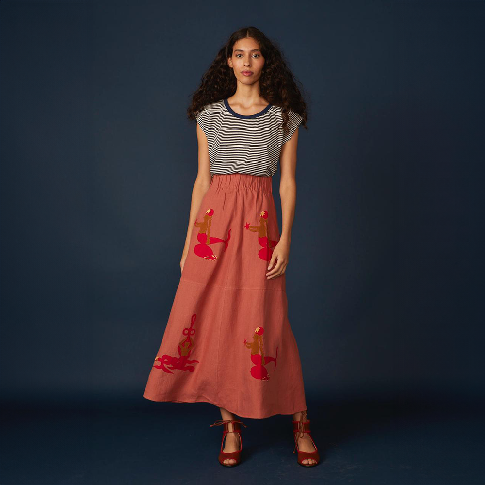 Hortensia Mermaid Midi Skirt