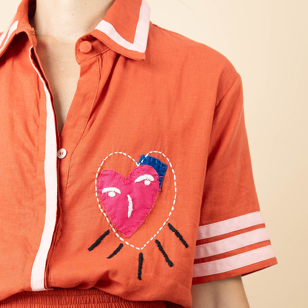 Namorado Oversize Shirt Embroidery heart