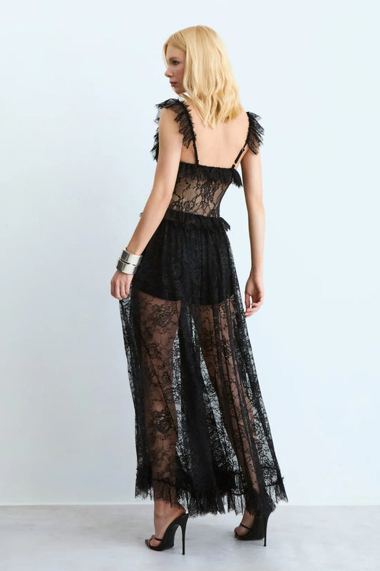Renda Strap Midi Dress