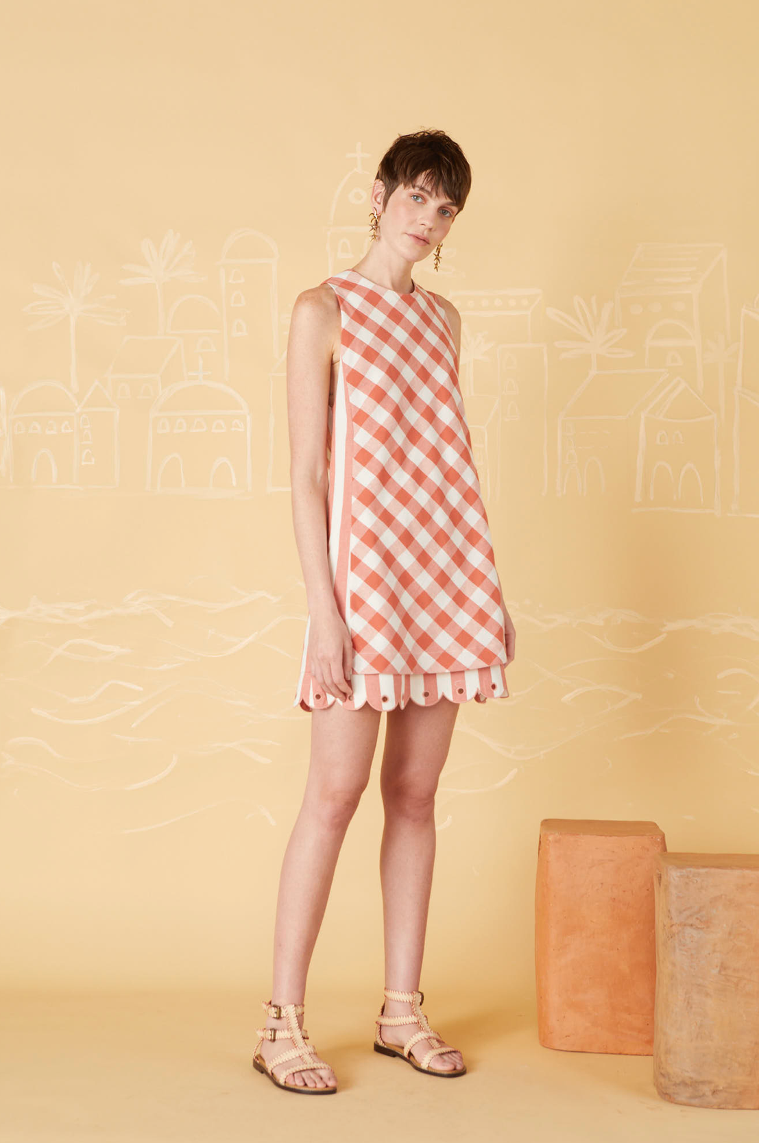 Gail Checkered Mini Dress