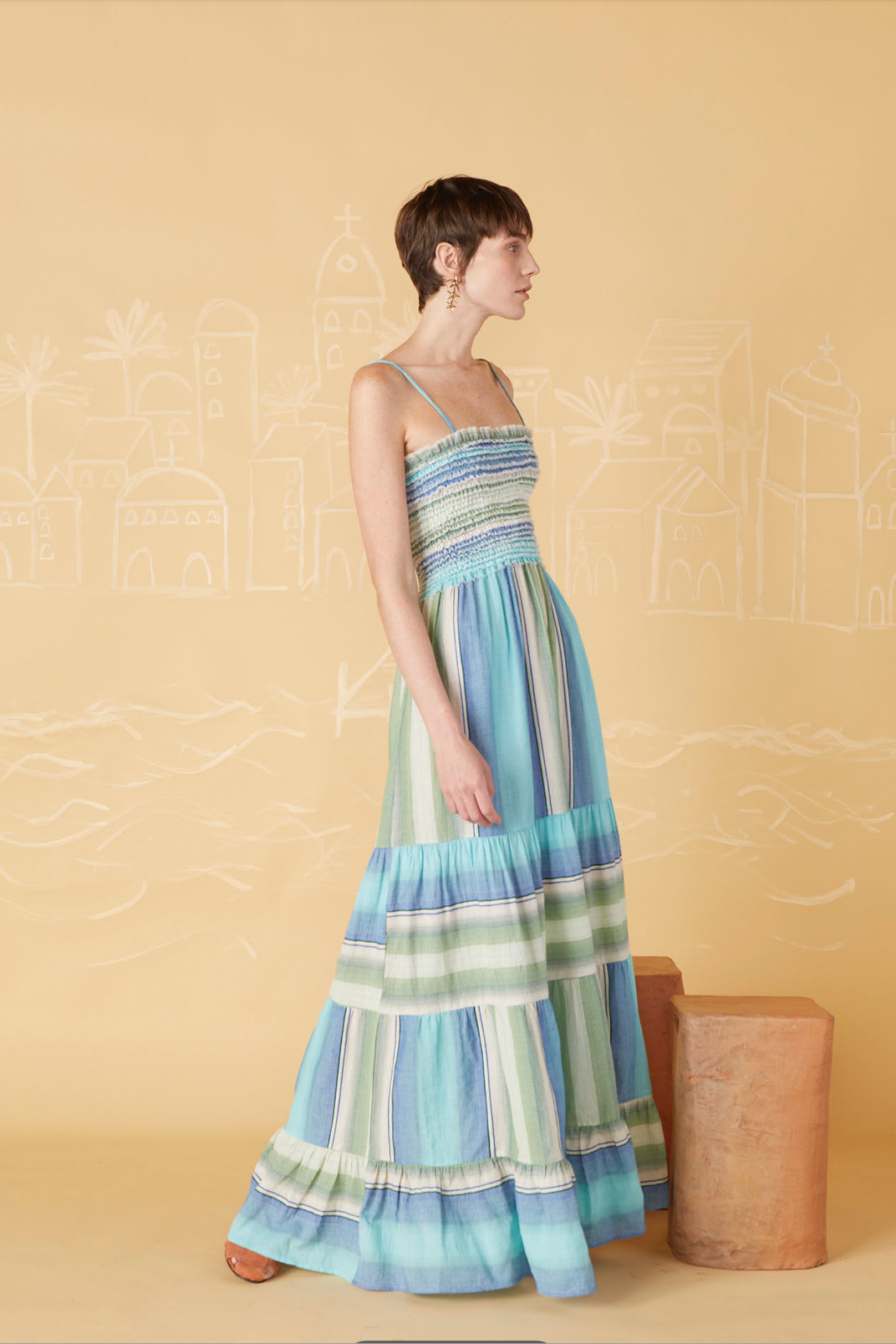 Morgana Stripes Patterns Maxi Dress