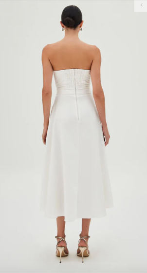 Structured Neckline Midi Dress