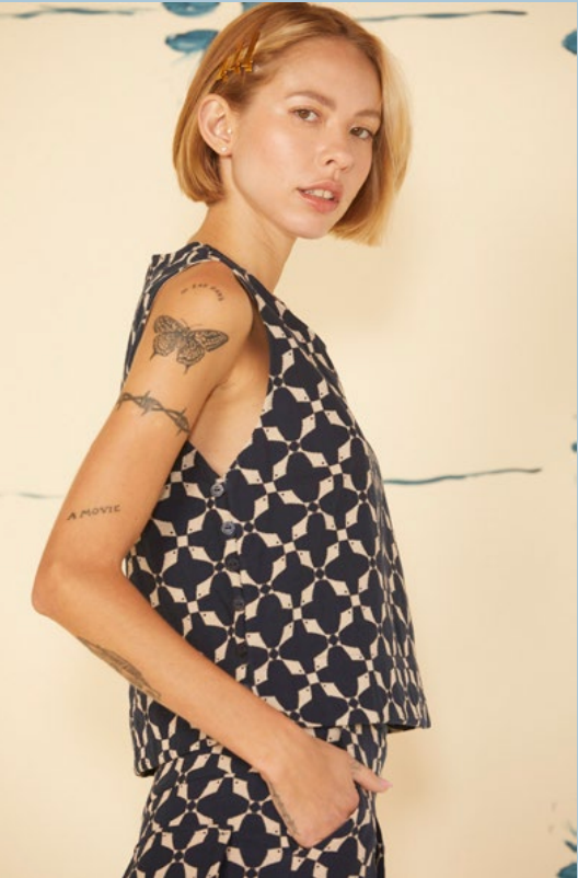 Tania Geometric Blouse