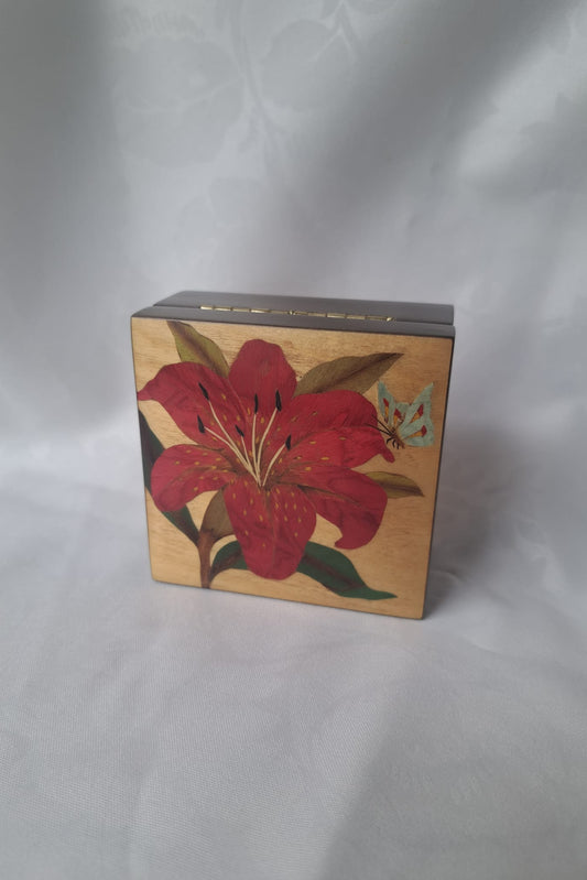 Marquetry Hibiscus Box