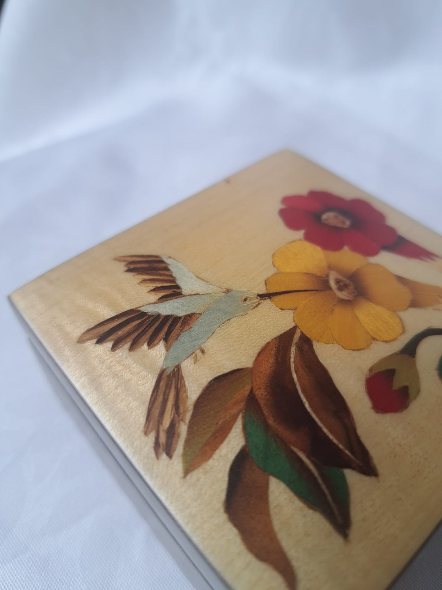 Marquetry Hummingbird Box
