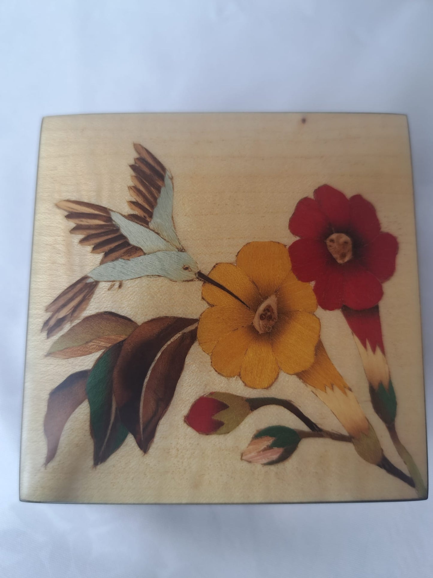 Marquetry Hummingbird Box