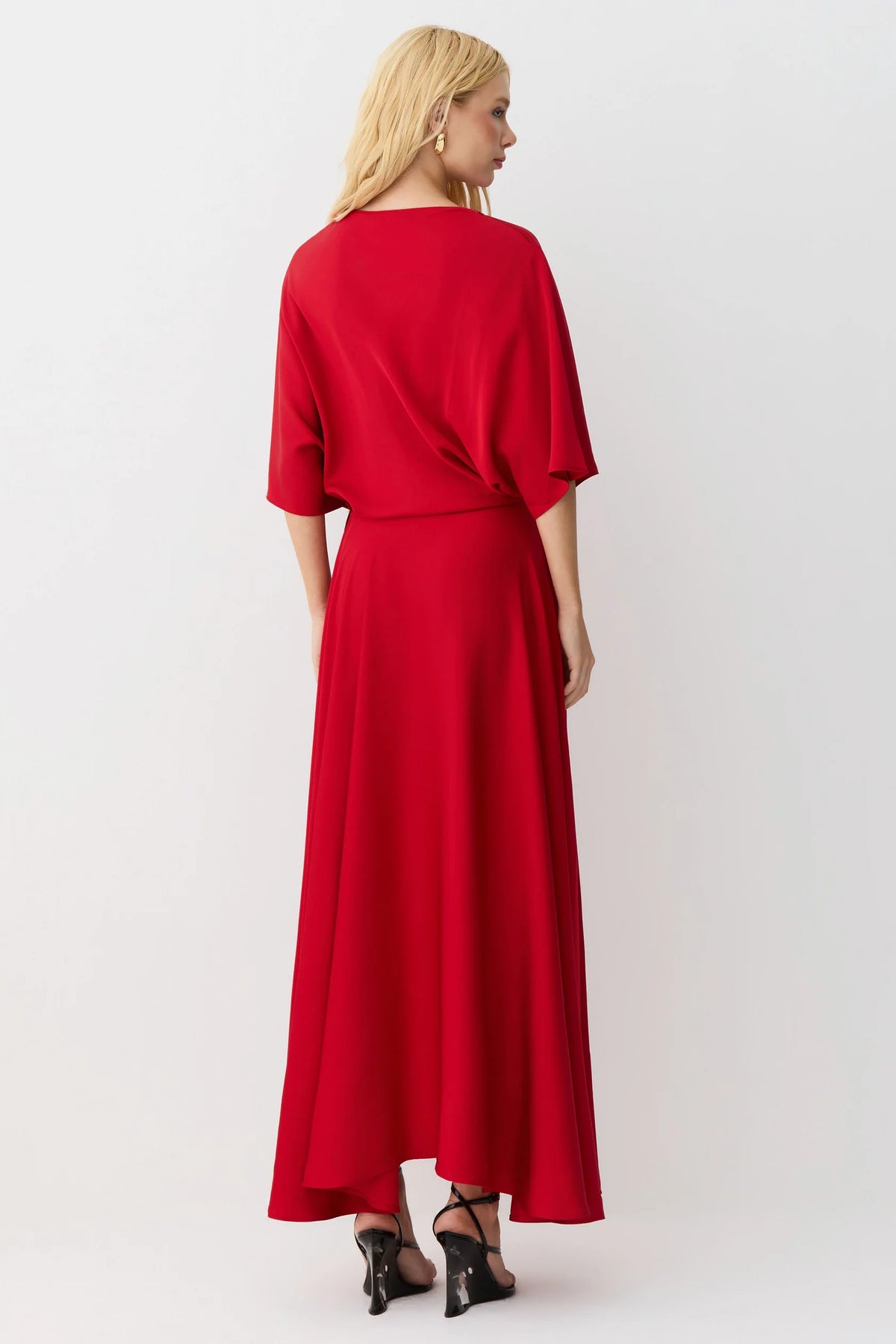 Transpasse Midi Dress - Red