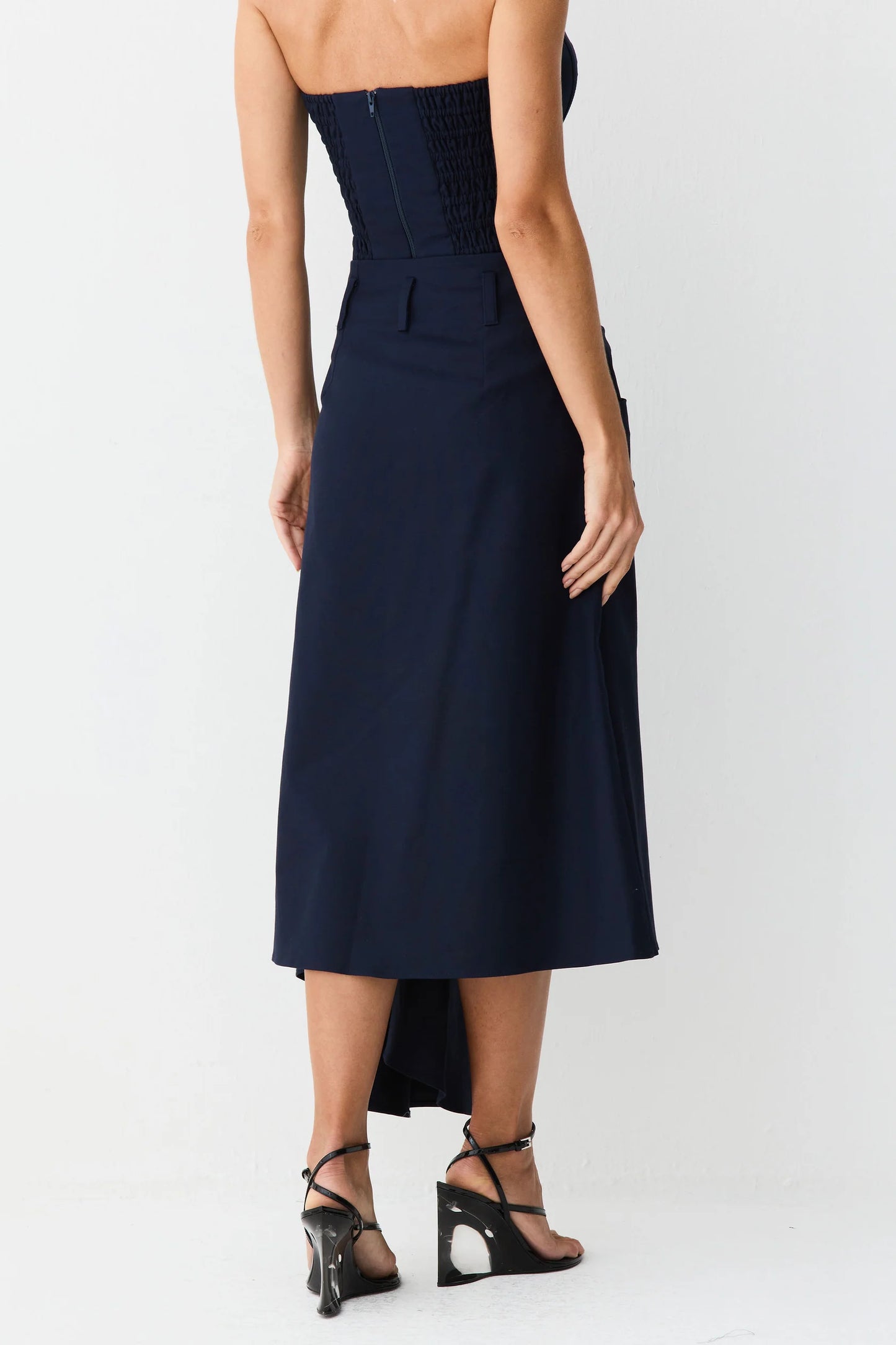 Drapeados Midi Skirt - Navy