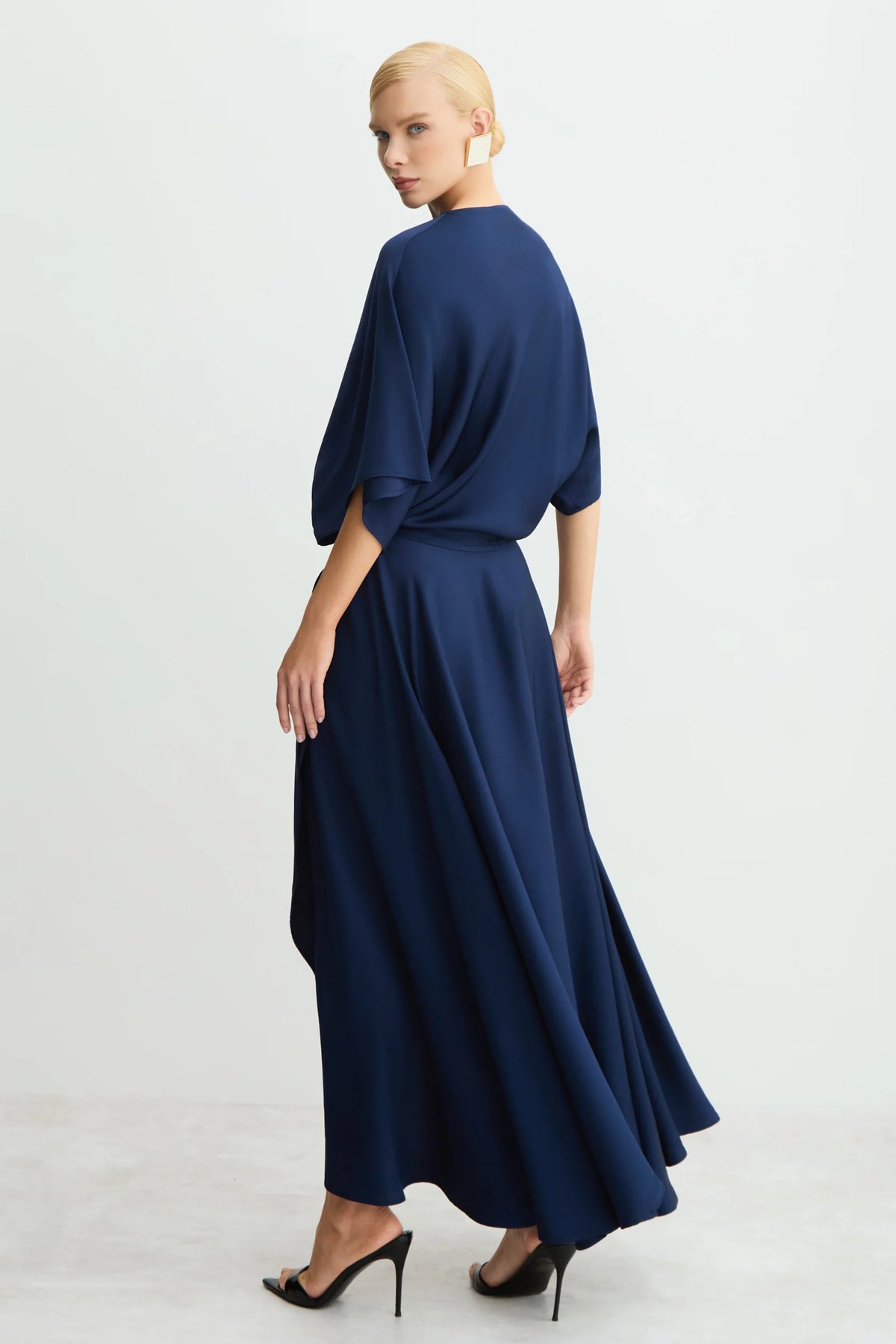 Transpasse Midi Dress - Navy