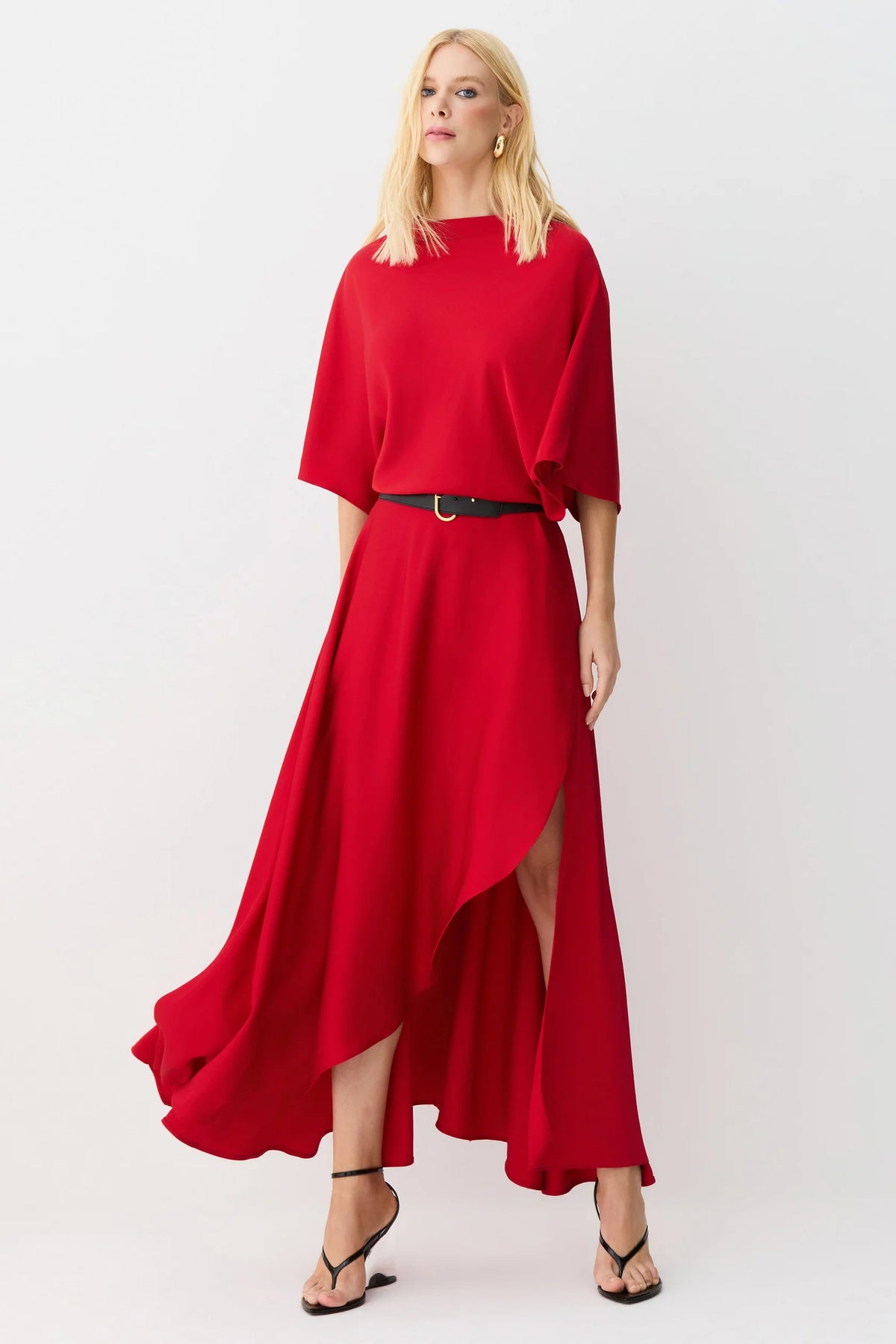 Transpasse Midi Dress - Red