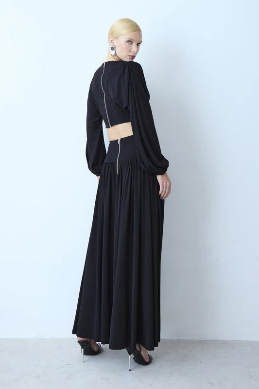 Fluida Midi Skirt - Black
