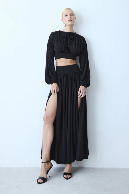 Fluida Midi Skirt - Black