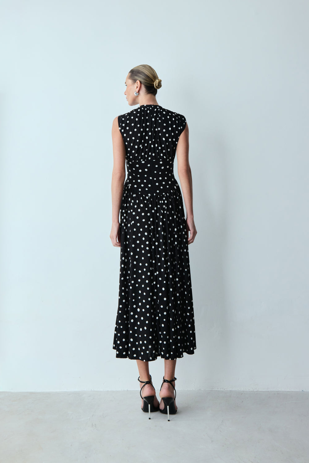 Pois Franzidos Midi Dress