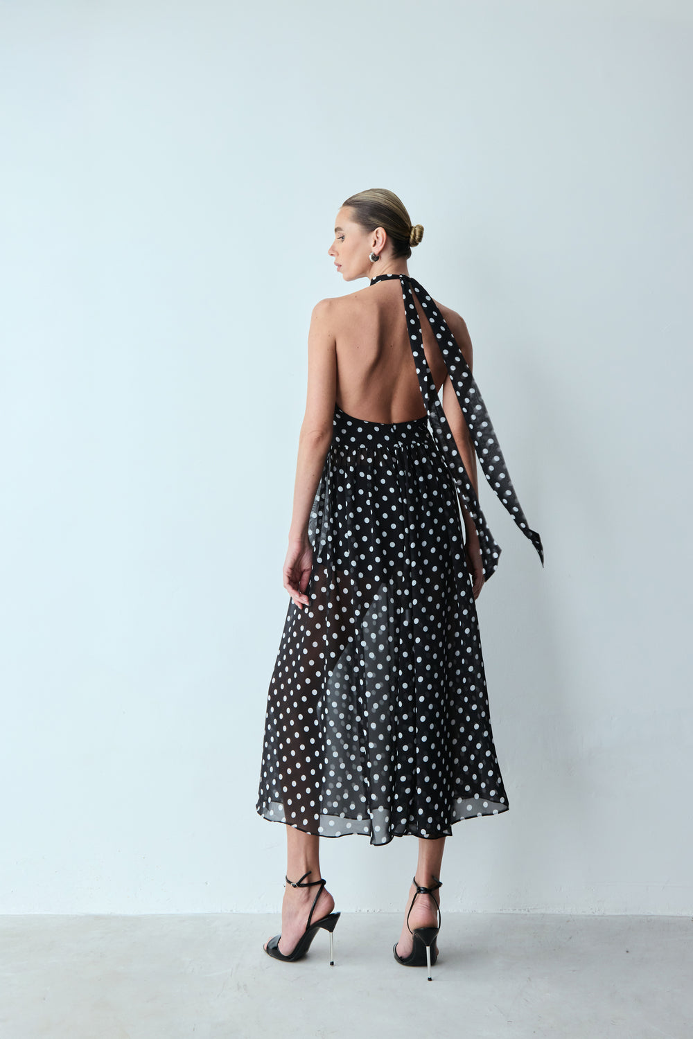 Pois Franzidos Midi Dress